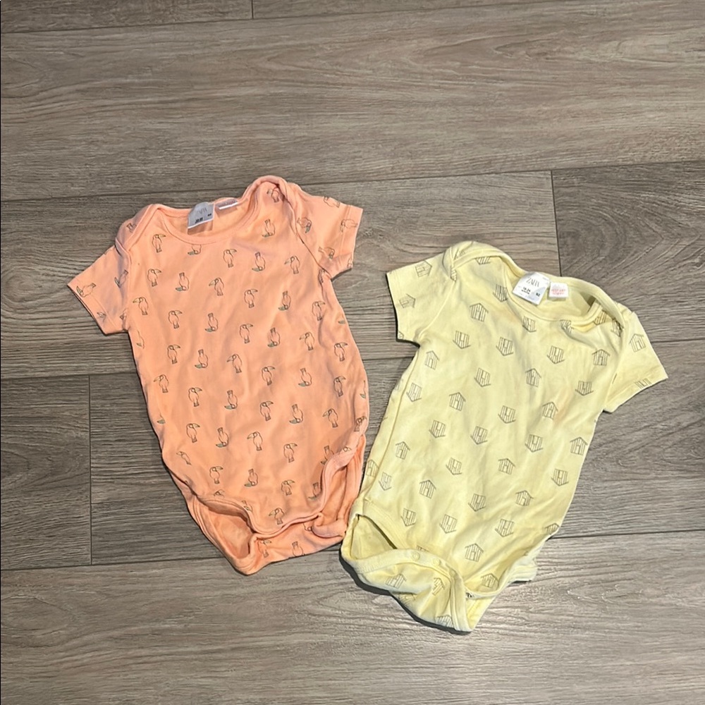 Zara Orange‎ and Yellow Bodysuit Set for Effortless Style